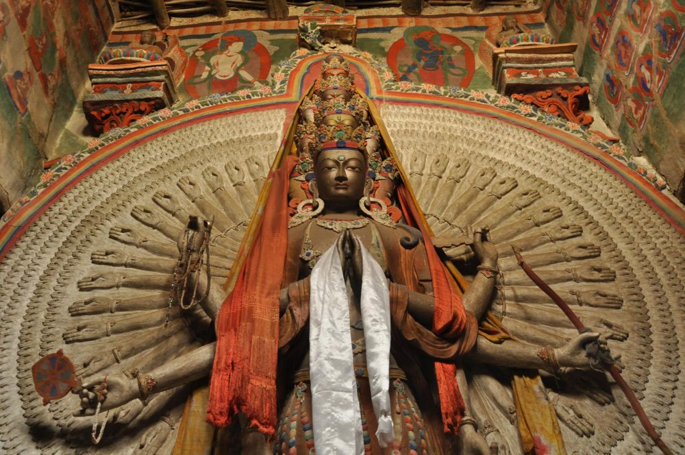 Statue du bodhisattva, monastère de Lamayuru, Ladakh