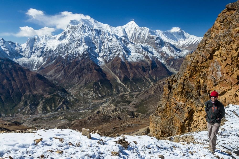 Passage du Kang La, face aux Annapurna, Népal