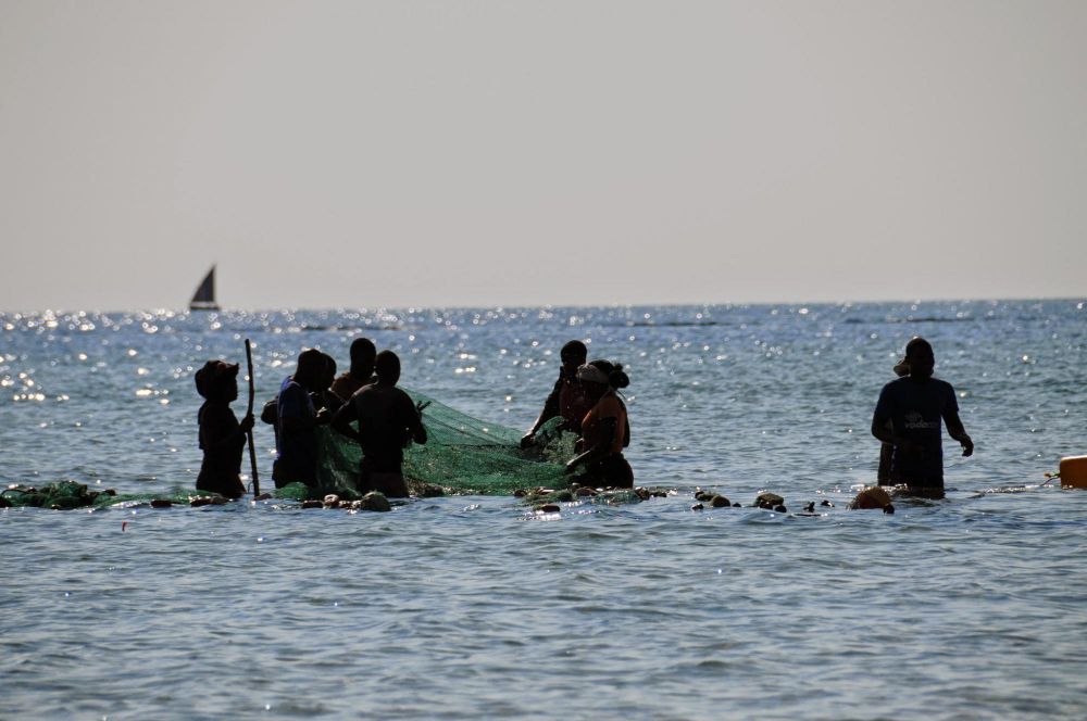 pêcheurs sur la plage