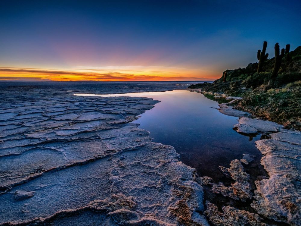 Le salar d'Uyuni, depuis le deuxième mirador du Tunupa, Bolivie
