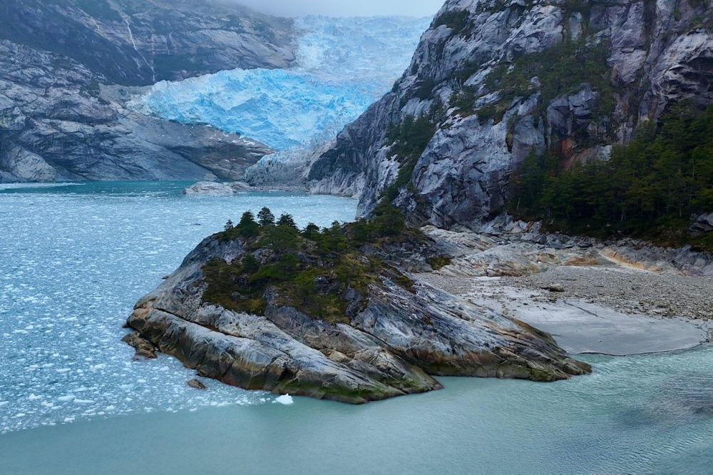 Un glacier de la Cordillère de Darwin, Terre de Feu, Patagonie chilienne