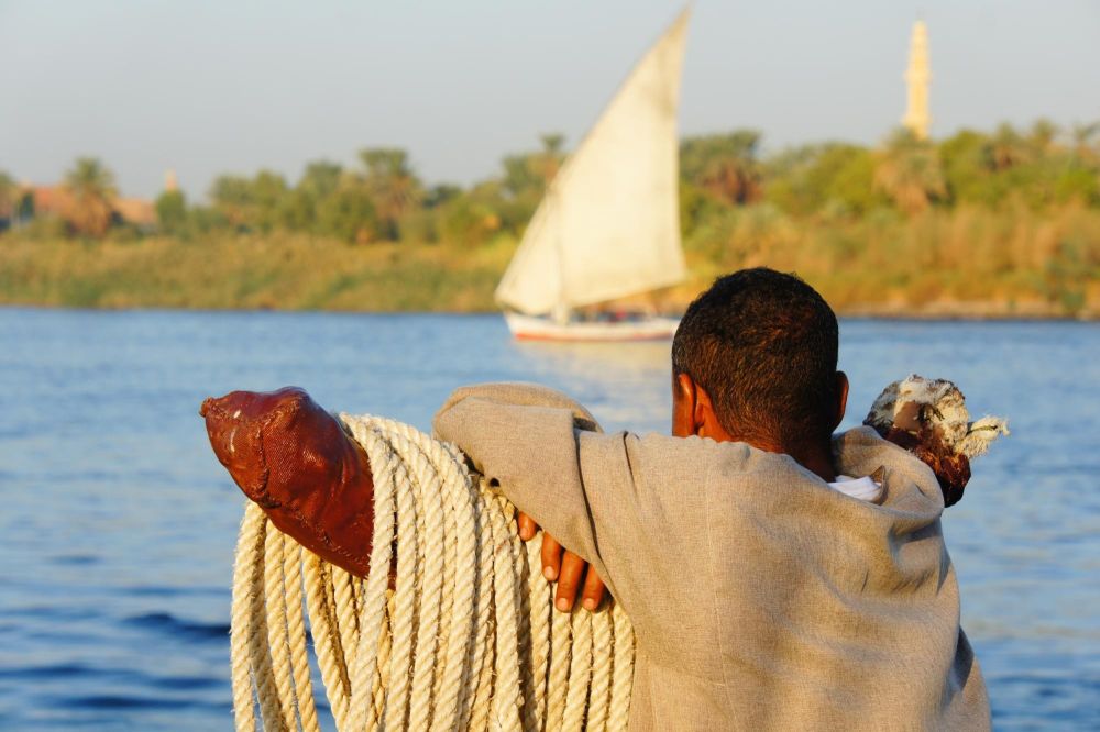 le Nil en sandal contemplation Egypte