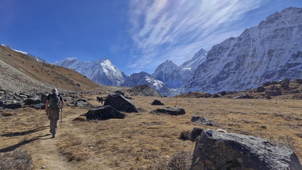 en chemin vers le camp de base Nord du Kangchenjunga