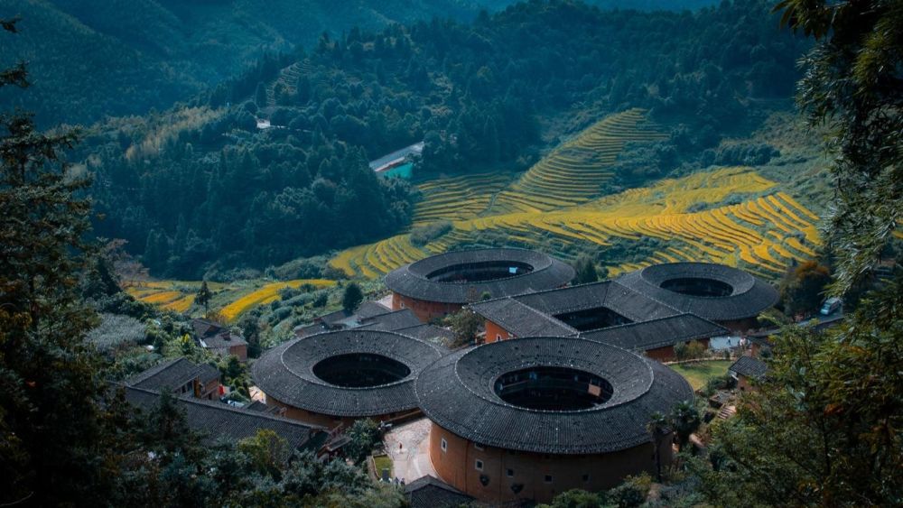 Tulou, forteresses de bois de l'ethnie Hakka,  région de Quanzhou