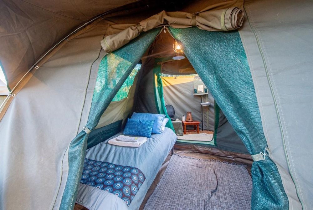 Intérieur tente en suite Botswana
