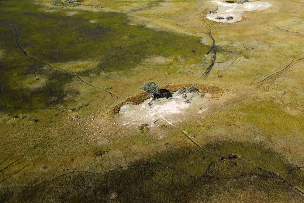 Delta de l'Okavango vu du ciel Botswana