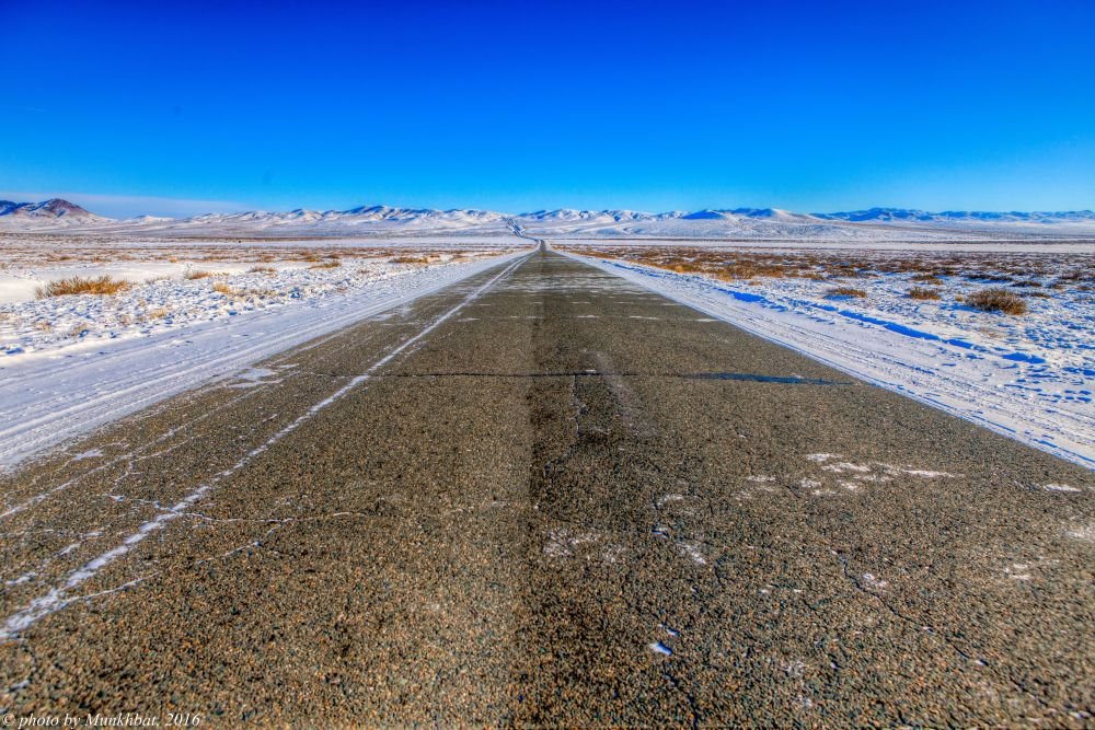 La route dans la steppe