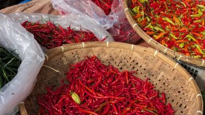 Piments sur un marché
