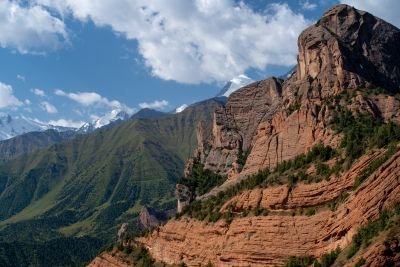 © Matthieu Reynier - Début de randonnée au beau milieu des ocres du  Pamir Alay Début de randonnée au beau milieu des ocres du  Pamir Alay