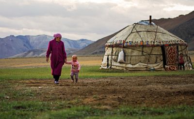 La vallée de Pschart est habitée de tadjiks nomades d'origine kirghize