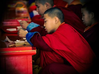 Futur moine bouddhiste au Monastère