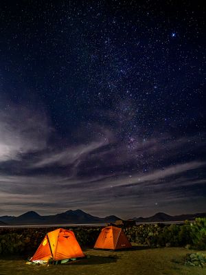 Bivouac et voie lactée sur le Salar de Surire