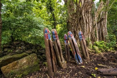 Site sacré sur l'île de Malekula, Vanuatu, Océanie, voyage dans le Pacifique Sud