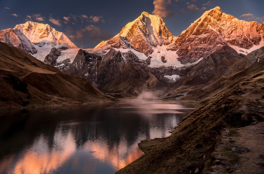 coucher de soleil sur la cordillere huayhuash au Pérou - &copy; Terres Oubliées