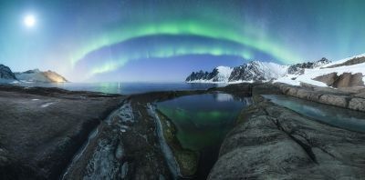 auores boreales au dessus des fjords norvégiens - &copy; Rémi Bergougnoux