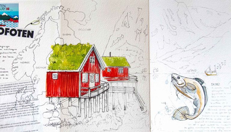 Norvège - Laponie - Carnet de voyage, aquarelle et balades sur les îles Lofoten 
