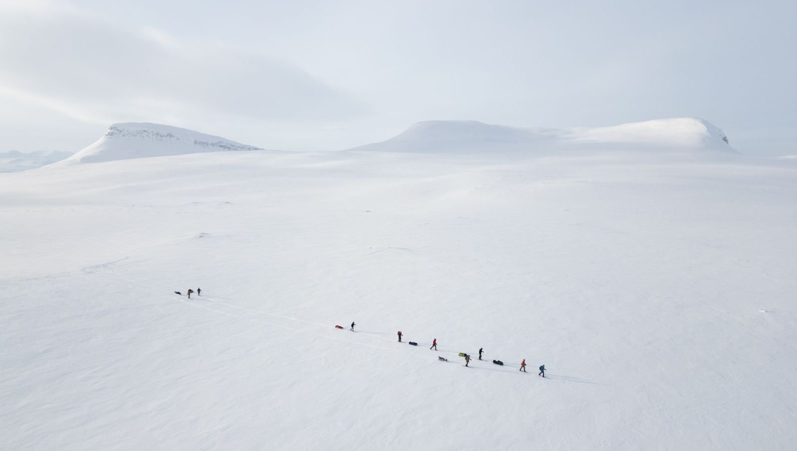 Ascension du sommet de la Laponie en ski-pulka